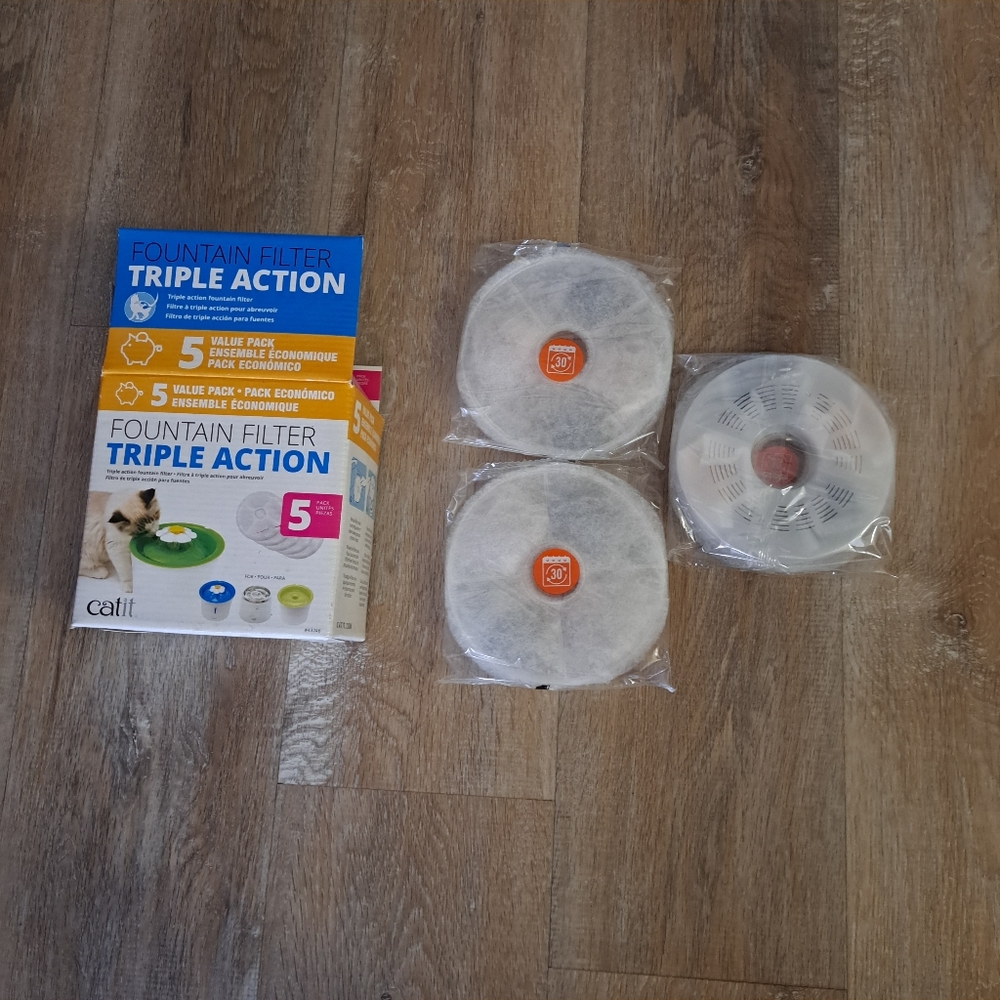 Triple Action Fountain Filter Refill Pack - White